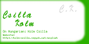 csilla kolm business card